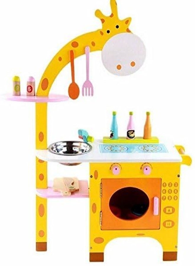Grizzly® Giraffe Kitchen Pretend Play Learning Set Educational Toy Cooking Set with Multiple Accessories for Kids - Image 4
